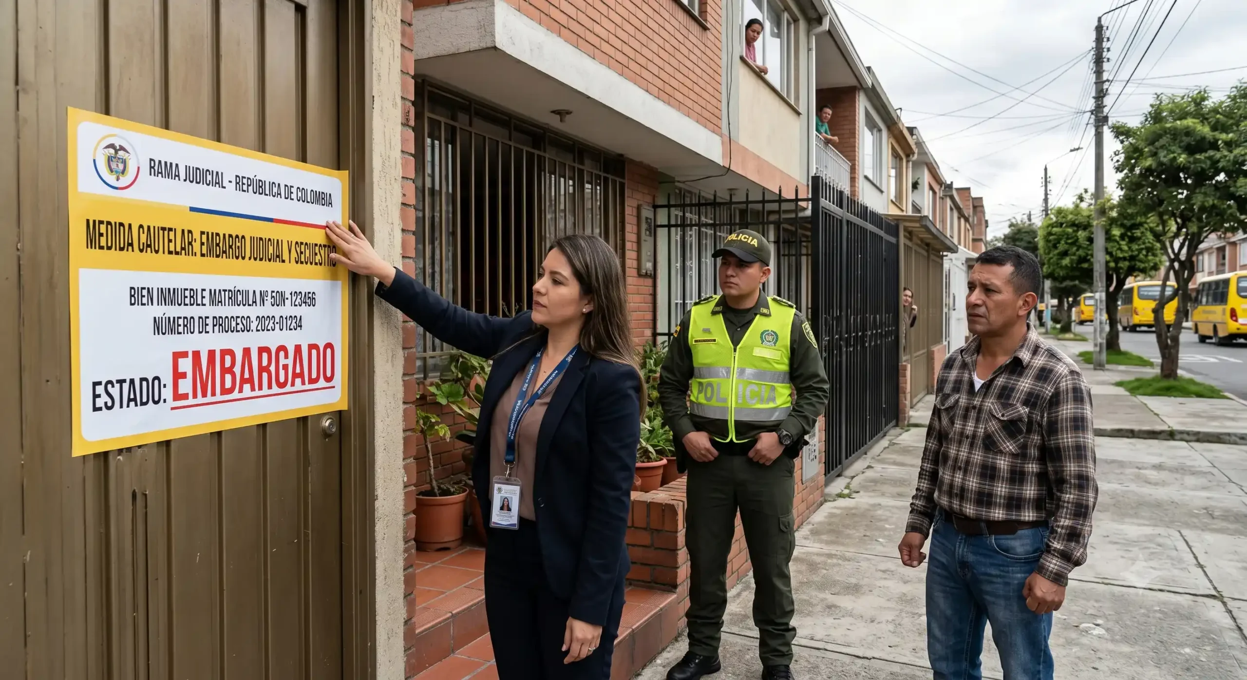 Abogados en Colombia revisando una demanda de embargo judicial por deudas.